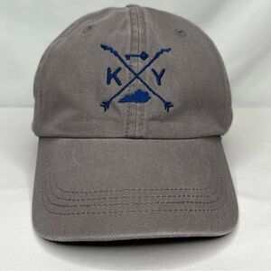 Grey Kentucky Shop Local Baseball Hat with Blue Embroidery